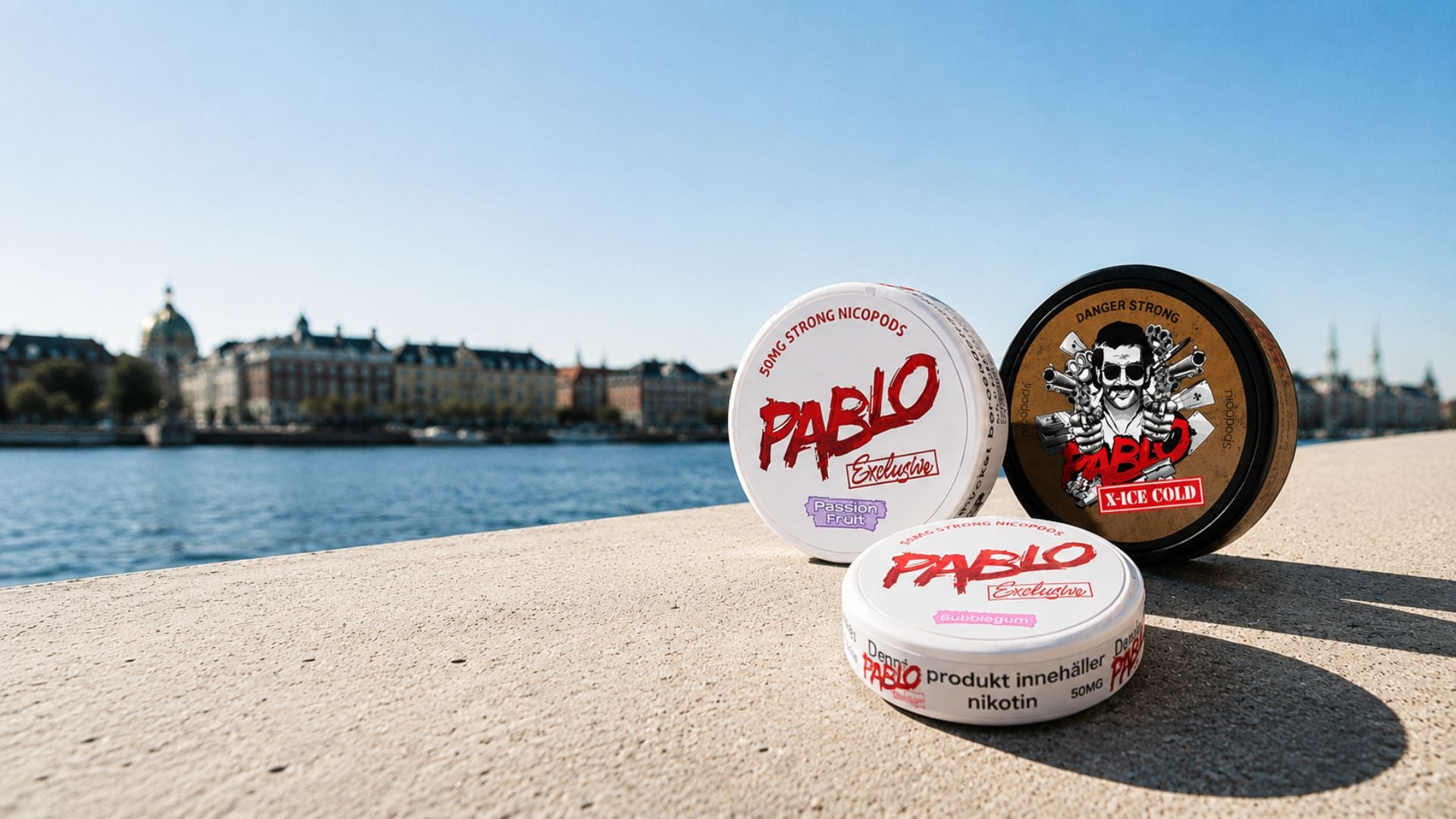 Tre dosor från Pablo nikotinpåsar